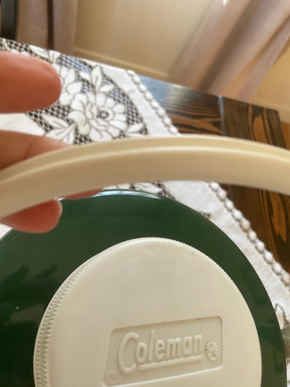 Coleman Green and White Snow Light Gallon Picnic Cooler Jug Vintage